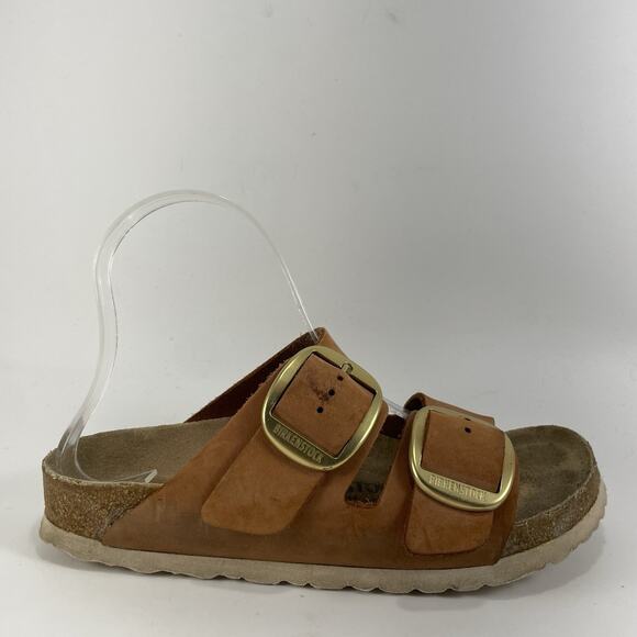 Birkenstock Shoes - Birkenstock Arizona Big Buckle Sandals Womens Size 37 6-6.5 Brown Cognac Narrow